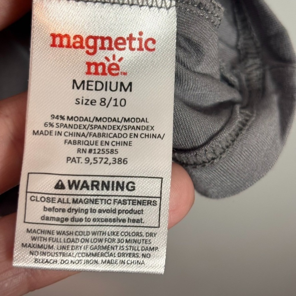 Magnetic Me Womens Grey Stretch Short Sleeve Nursing Tee size MED 8/10 Comfort - Picture 4 of 8